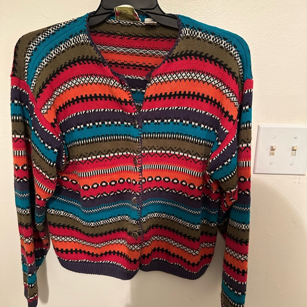 Multicolor Striped Women's Sweater Melbourne elements vintage! Artsy!